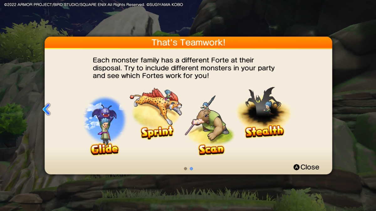 Forte skills are different movement abilities that come with each monster type.